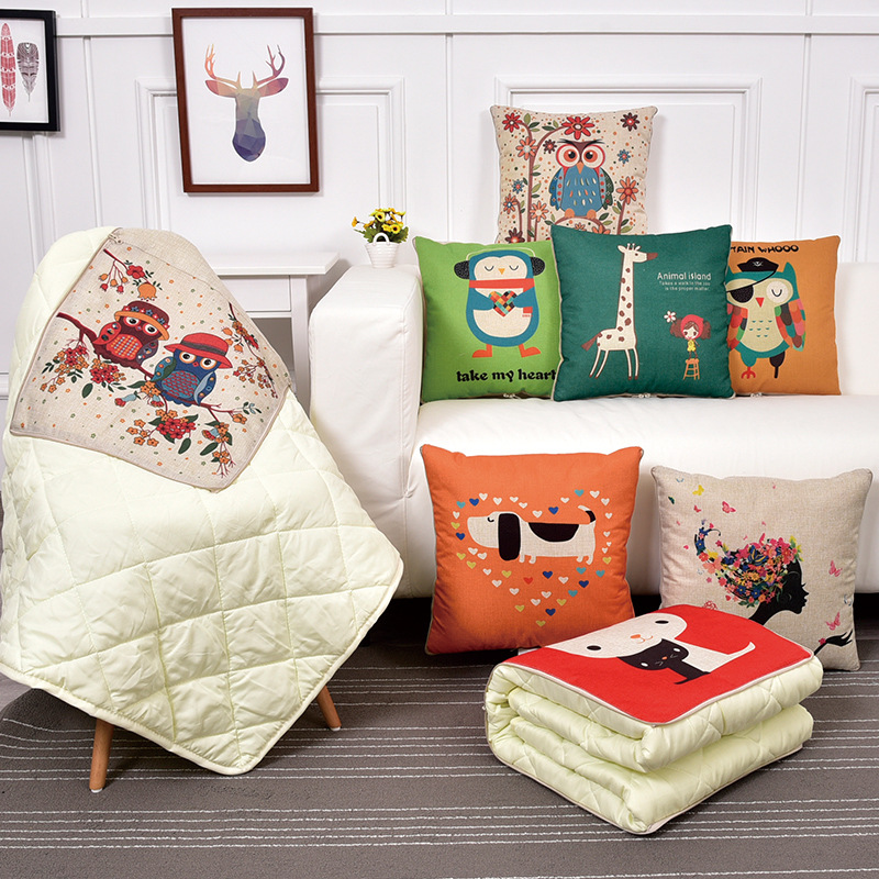 抱枕被子兩用汽車靠墊被靠枕辦公室沙發午睡枕小折疊空調被毯