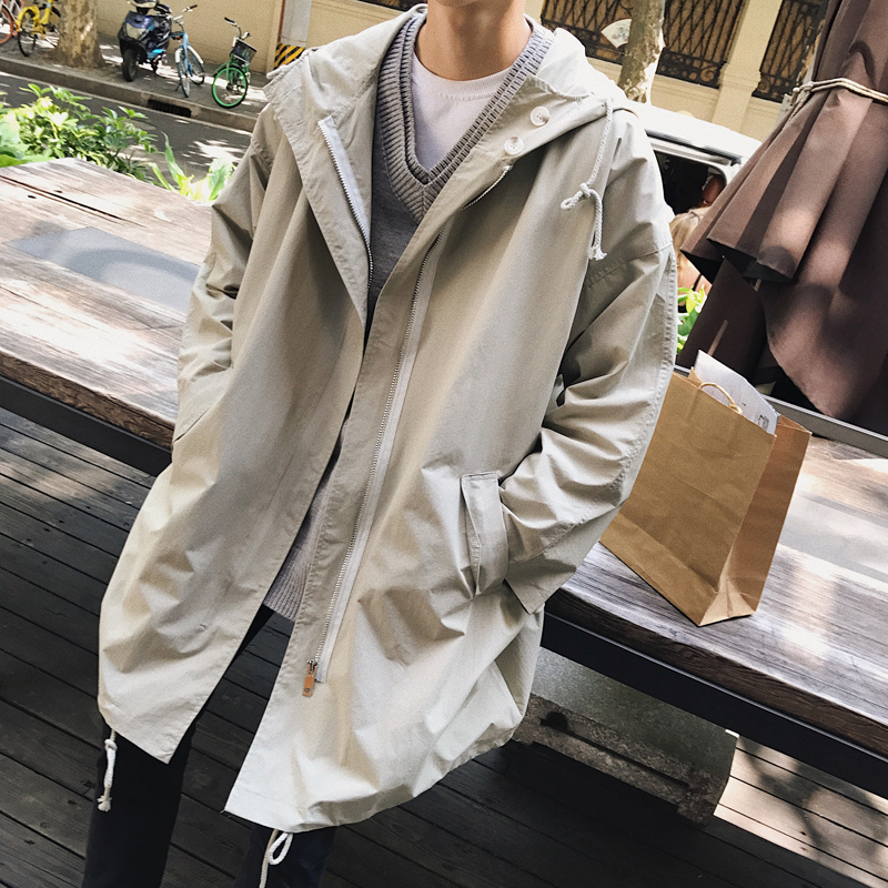 男士棒球服韓版寬松連帽薄款帥氣夾克秋季卡其色外套情侶衣服男裝