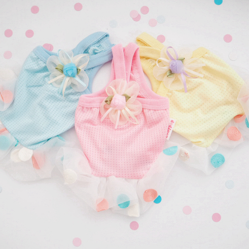 透氣圓點裙寵物泰迪狗狗衣服春夏款貴賓犬貓咪服裝四腳款